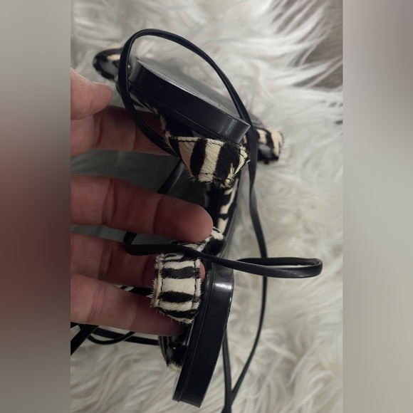 Zara Zebra Striped Sandals in Black and White - Picture 8 of 10